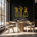 Floral Vase Metal Wall Art - 3-Piece Modern Steel Wall Decor - KAF118