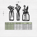 Floral Vase Metal Wall Art - 3-Piece Modern Steel Wall Decor - KAF118