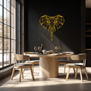 Geometric Elephant Metal Wall Art - Modern Abstract Steel Decor - KAF119