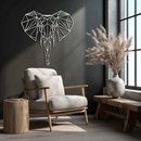 Geometric Elephant Metal Wall Art - Modern Abstract Steel Decor - KAF119