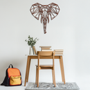 Geometric Elephant Metal Wall Art - Modern Abstract Steel Decor - KAF119