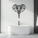 Geometric Elephant Metal Wall Art - Modern Abstract Steel Decor - KAF119