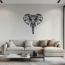 Geometric Elephant Metal Wall Art - Modern Abstract Steel Decor - KAF119