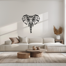Geometric Elephant Metal Wall Art - Modern Abstract Steel Decor - KAF119