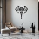 Geometric Elephant Metal Wall Art - Modern Abstract Steel Decor - KAF119