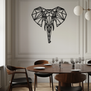 Geometric Elephant Metal Wall Art - Modern Abstract Steel Decor - KAF119