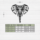 Geometric Elephant Metal Wall Art - Modern Abstract Steel Decor - KAF119