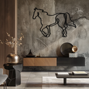 Abstract Horse Metal Wall Art - Minimalist Steel Horse Silhouette - KAF121