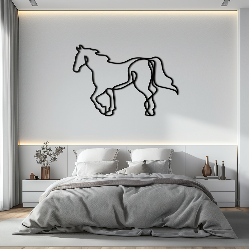 Abstract Horse Metal Wall Art - Minimalist Steel Horse Silhouette - KAF121