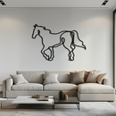 Abstract Horse Metal Wall Art - Minimalist Steel Horse Silhouette - KAF121