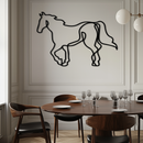 Abstract Horse Metal Wall Art - Minimalist Steel Horse Silhouette - KAF121