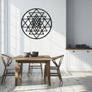 Geometric Sri Yantra Metal Wall Art - Sacred Geometry Steel Decor - KAF122