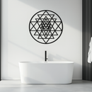 Geometric Sri Yantra Metal Wall Art - Sacred Geometry Steel Decor - KAF122