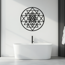 Geometric Sri Yantra Metal Wall Art - Sacred Geometry Steel Decor - KAF122