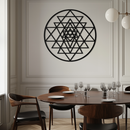 Geometric Sri Yantra Metal Wall Art - Sacred Geometry Steel Decor - KAF122