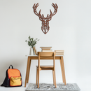 Geometric Deer Head Metal Wall Art - Modern Minimalist Steel Decor - KAF123