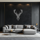 Geometric Deer Head Metal Wall Art - Modern Minimalist Steel Decor - KAF123
