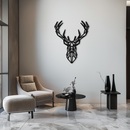 Geometric Deer Head Metal Wall Art - Modern Minimalist Steel Decor - KAF123