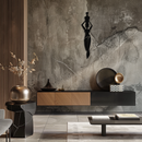 Abstract African Woman Metal Wall Art - Modern Black Steel Wall Decor - KAF125