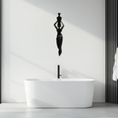 Abstract African Woman Metal Wall Art - Modern Black Steel Wall Decor - KAF125