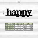 Happy Metal Wall Art - Modern Minimalist Word Sign Decor - KAF127