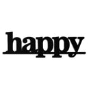 Happy Metal Wall Art - Modern Minimalist Word Sign Decor - KAF127