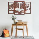 Tree of Life Lovers Metal Wall Art - 3-Piece Modern Steel Wall Decor - KAF129
