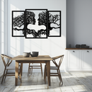 Tree of Life Lovers Metal Wall Art - 3-Piece Modern Steel Wall Decor - KAF129