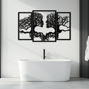 Tree of Life Lovers Metal Wall Art - 3-Piece Modern Steel Wall Decor - KAF129
