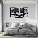 Tree of Life Lovers Metal Wall Art - 3-Piece Modern Steel Wall Decor - KAF129