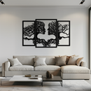 Tree of Life Lovers Metal Wall Art - 3-Piece Modern Steel Wall Decor - KAF129