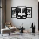 Tree of Life Lovers Metal Wall Art - 3-Piece Modern Steel Wall Decor - KAF129