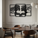 Tree of Life Lovers Metal Wall Art - 3-Piece Modern Steel Wall Decor - KAF129