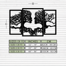 Tree of Life Lovers Metal Wall Art - 3-Piece Modern Steel Wall Decor - KAF129