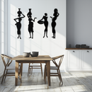 African Women Silhouette Metal Wall Art - Elegant Tribal Wall Decor - KAF136