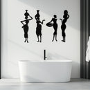 African Women Silhouette Metal Wall Art - Elegant Tribal Wall Decor - KAF136