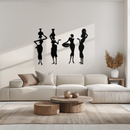 African Women Silhouette Metal Wall Art - Elegant Tribal Wall Decor - KAF136