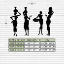 African Women Silhouette Metal Wall Art - Elegant Tribal Wall Decor - KAF136