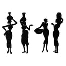 African Women Silhouette Metal Wall Art - Elegant Tribal Wall Decor - KAF136