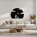 Heart Balloon Girl & Cat Metal Wall Art - Whimsical Steel Decor - KAF140