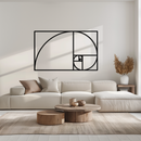 Golden Ratio Spiral Metal Wall Art - Elegant Geometric Design - KAF141