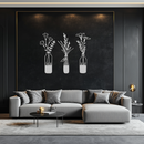 Rustic Floral Bottle Metal Wall Art - Elegant Vase & Flower Steel Decor - KAF142