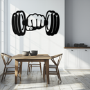 Gym Dumbbell Power Metal Wall Art - Bold and Motivational Gym Decor - KAF143