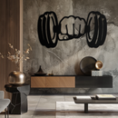 Gym Dumbbell Power Metal Wall Art - Bold and Motivational Gym Decor - KAF143