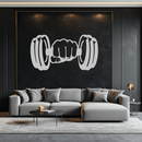 Gym Dumbbell Power Metal Wall Art - Bold and Motivational Gym Decor - KAF143