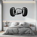 Gym Dumbbell Power Metal Wall Art - Bold and Motivational Gym Decor - KAF143