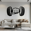 Gym Dumbbell Power Metal Wall Art - Bold and Motivational Gym Decor - KAF143