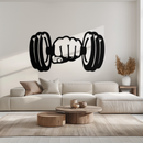 Gym Dumbbell Power Metal Wall Art - Bold and Motivational Gym Decor - KAF143