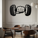 Gym Dumbbell Power Metal Wall Art - Bold and Motivational Gym Decor - KAF143