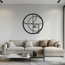 Golden Ratio Circular Metal Wall Art - Fibonacci-Inspired Geometric Design - KAF145